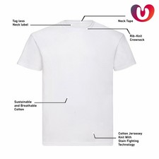 Men’s 100% Cotton T-Shirt Crew Neck Short Sleeve S-5XL Casual Gym Tee Everyday