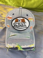 Von Dutch Flying Eye Cotton Denim Distressed Retro Y2K Baseball Cap [New, OSFA]