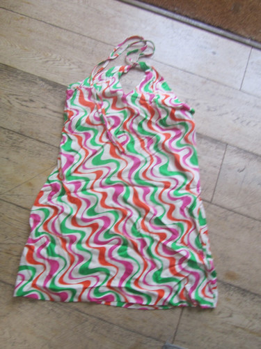 Zara cream neon swirl satin - neon,