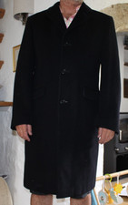 M&S I Italian Black Coat  Size Medium to Large 105cm long chest 97-102cm