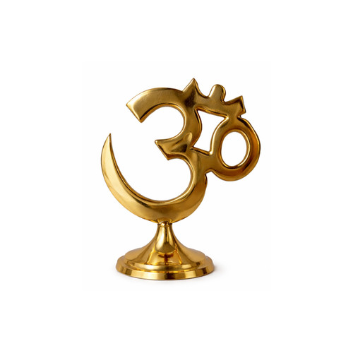 Brass symbol statue - brass, om