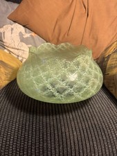 Vintage Art Deco Mint Green Mottled Glass Ceiling Pendant Lampshade