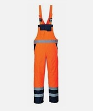 Hi Vis Viz Contrast Waterproof Overall Bib and Brace Workwear Jumpsuit Dungarees