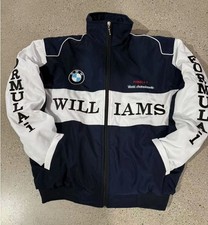 NEW blue white mbroidered Adult F1 Vintage Racing Jacket BM Jacket Cotton Padded