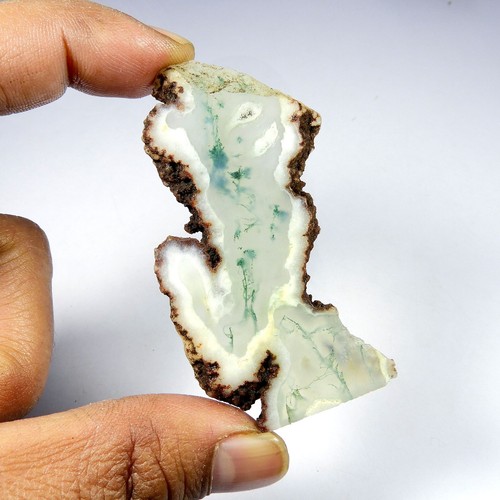 Green moss agate slab - moss, slice