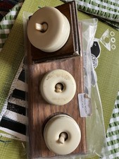 Three Vintage Bakelite Switches and New Backboard. See Photos