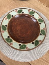 Enamelled Green Leaf Wooden Dish 9” Pot Pourri Bowl