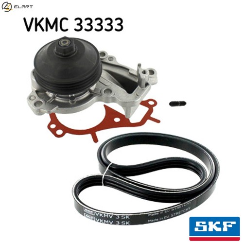 Water pump vribbed belt kit - water,