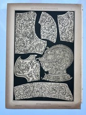 German Renaissance Metalwork antique chromolithograph 1889 Dolmetsch
