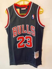#23 Michael Jordan NBA Black Jersey Chicago Bulls Authentic Vintage Swingman