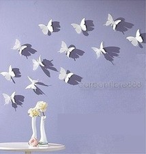 WHITE 3D Butterfly Wall