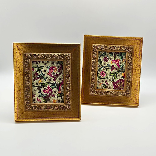 Pair ornate antique style gold - pair,