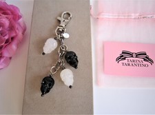 Tarina Tarantino lucite skulls designer keyring, handbag charm. 