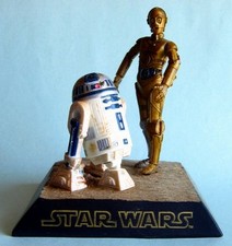 Tomy Star Wars R2 D2 & C3P0 Figures Model Diorama Excellent Condition with Box