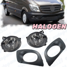 Front Bumper Fog Light+Cover Bezel 4PCS For Mercedes-Bens Sprinter VW UK