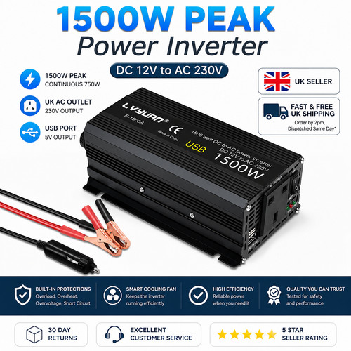 1500w power inverter 12v - inverter, dc
