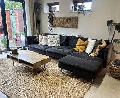 Ikea grey fabric corner sofa - ikea,