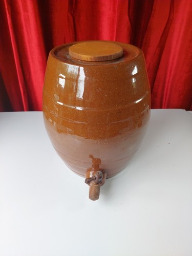 Vintage stoneware barrel with - stoneware,