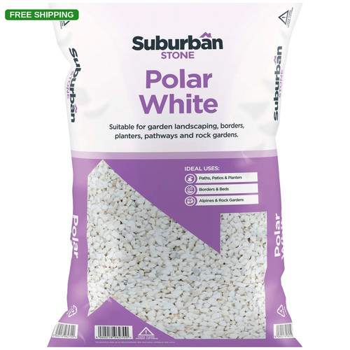 Polar white marble chippings - white,