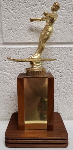Vintage male water ski trophy - water,