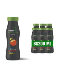 Coconut Water - Cocohydrate 100% Tender Coconut Water, 200ml x 6 Bottles Pack