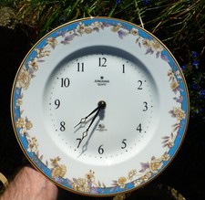 Vintage Junghans Limited Edition Quartz Porcelain Plate Wall Clock Floral Design