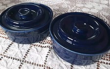 2 Pfaltzgraff Dk Blue Lidded