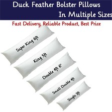 Duck Feather and Down Bolster Pillows Orthopaedic Long Full Body Support Cushion