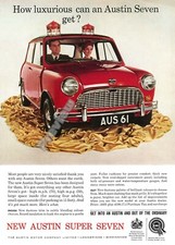 Mini Austin Seven Car Advert 1960 Classic Print Poster Wall Art Picture A4 +