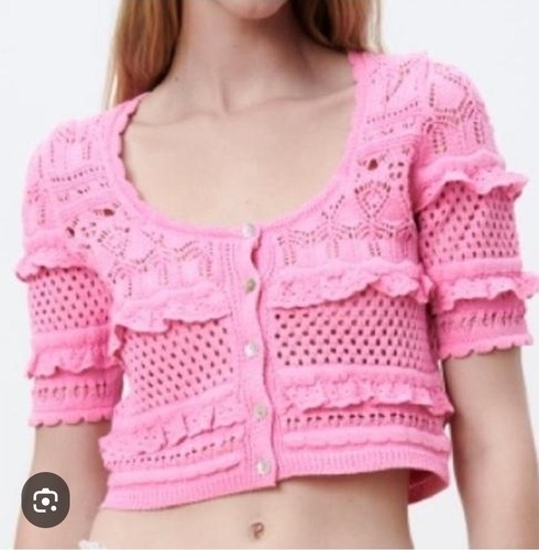 Zara pink crochet cropped - zara,