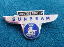 Vintage SUNBEAM ROOTES GROUP winged car logo enamel badge by Fattorini