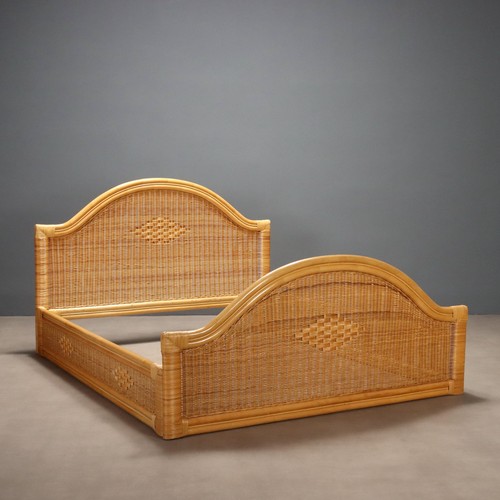 Vintage double bed wicker - bed,