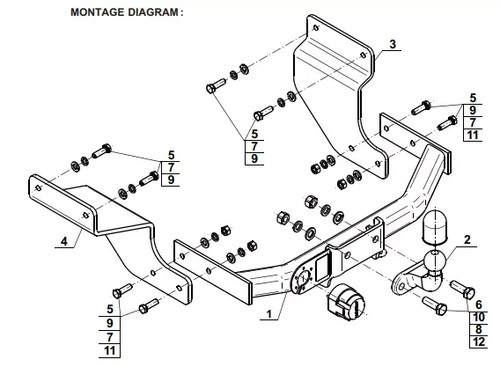 Flange neck tow - tow, for