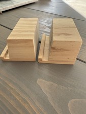 Wooden CD or Vinyl Record Holder Display Shelf Block • light colour pine wood