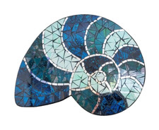 Mosaic wood teal and green