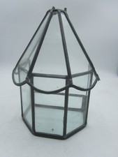 Terrarium Wall Mounted Leaded Glass Bow Fronted Vintage