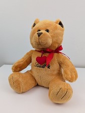 Lindt Teddy bear Soft Plush 30cm Red Ribbon Bow Heart Zipped Pouch VGC