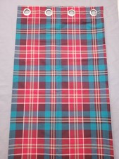 Pair of Next Curtains Red Tartan Fully Lined Eyelet 53 x 54" Drop
