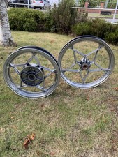 Suzuki GSX1100S Katana  1982-1983 Front and Rear Wheels, powder coated silver 