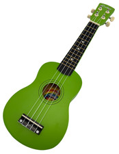 Laka VUS15GR Rainbow Series Green Soprano Ukulele Uke & Bag - C128 O938