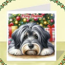 Tibetan Terrier Dog Christmas Card