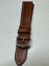 Hirsch George Calf Leather & Rubber W/R Performance Watch Strap in Brown 20mm