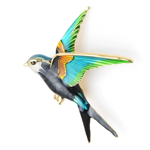 Luxury bird brooch - bird, enamel