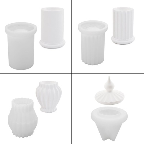 Striped cylinder resins jar - striped,