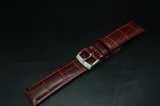 19MM OEM Omega Genuine Brown Leather Strap + Silver Buckle