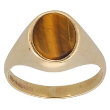 9ct Gold Ring 3.4g Tiger's Eye