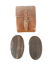 A Pair of 1920’s/30’s Macassar Ebony Brushes in leather case