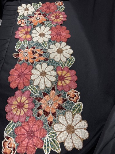 Glass beaded table runner - glass,
