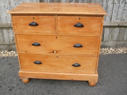 Antique pine chest drawers - chest, of