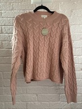 Apricot NWT Dusky pink cable knit cropped jumper UK 14